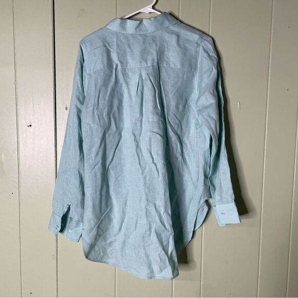 Monday Swimwear | Monaco Linen Button Down Shirt Sea‎ Glass Size Small - Picture 3 of 9